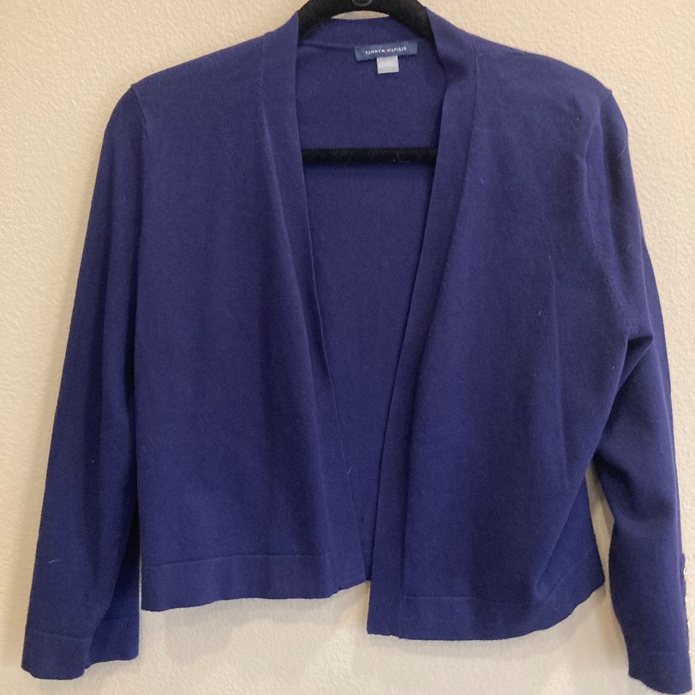 Cropped Navy Cardigan - Tommy Hilfiger